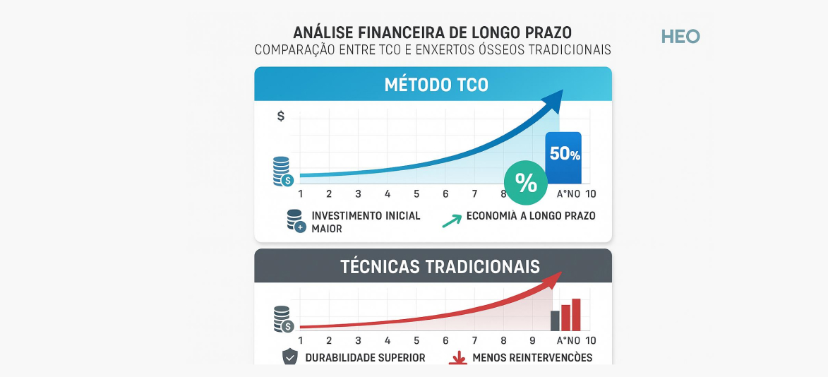Análise de investimento e custo-benefício do implante com enxerto a longo prazo
